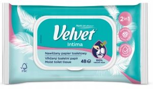 VELVET Intima papier toaletowy nawilżany 2w1  1 szt.