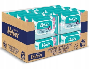 ZESTAW VELVET Intima papier toaletowy nawilżany 2w1  16 x 1 szt.