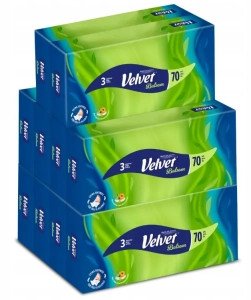 ZESTAW VELVET Balsam chusteczki uniwersalne  z ekstraktem z aloesu i nagietka 3W 10 x 70 szt.
