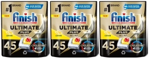 Zestaw FINISH Kapsułki do zmywarki Ultimate Plus lemon 3 x 45 szt.