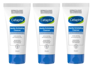 Zestaw Cetaphil delikatny żel oczyszczający do twarzy z peelingiem 3 x 178 ml