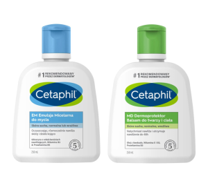 Zestaw Cetaphil EM emulsja micelarna do mycia 250 ml + MD Dermoprotektor balsam do twarzy i ciała 250 ml 