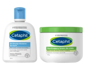 Zestaw Cetaphil EM emulsja micelarna do mycia 250 ml + krem nawilżający do ciała 453 g