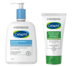 Zestaw Cetaphil EM emulsja micelarna do mycia 500 ml + DA Ultra krem intensywnie nawilżający 85 g 