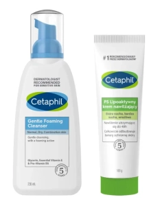 Zestaw Cetaphil lekka pianka do mycia twarzy 236 ml + PS lipoaktywny krem nawilżający 100 g