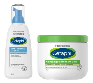 Zestaw Cetaphil lekka pianka do mycia twarzy 236 ml + krem nawilżający do ciała 453 g