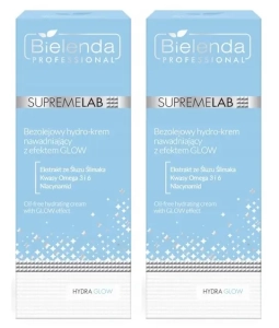 Zestaw Bielenda Supremelab HYDRA GLOW bezolejowy hydro-krem nawadniający z efektem GLOW 2 x 50 ml