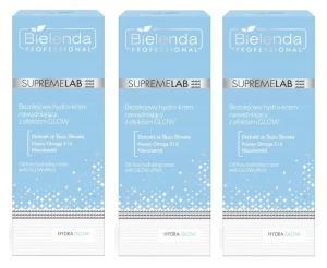 Zestaw Bielenda Supremelab HYDRA GLOW bezolejowy hydro-krem nawadniający z efektem GLOW 3 x 50 ml