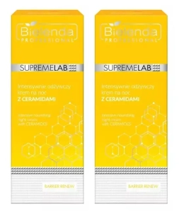 Zestaw Bielenda Supremelab BARRIER RENEW intensywnie odżywczy krem na noc z ceramidami 2 x 50 ml