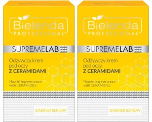 Zestaw Bielenda Supremelab BARRIER RENEW odżywczy krem pod oczy z ceramidami 2 x 15 ml