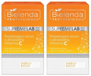 Zestaw Bielenda Supremelab ENERGY BOOST 4% rozjaśniające serum z ultrastabilną witaminą C 2 x 15 ml