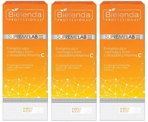 Zestaw Bielenda Supremelab ENERGY BOOST energetyzująco-nawilżający krem z ultrastabilną witaminą C 3 x 50 ml