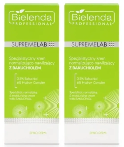 Zestaw Bielenda Supremelab SEBIO DERM specjalistyczny krem normalizująco-nawilżający z bakuchiolem 2 x 50 ml
