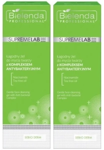 Zestaw Bielenda Supremelab SEBIO DERM łagodny żel do mycia twarzy z kompleksem antybakteryjnym 2 x 200 g