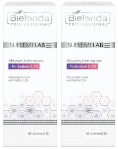 Zestaw Bielenda Supremelab Re-Advanced aktywny krem na noc z retinalem 0,1% 2 x 50 ml