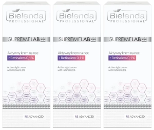 Zestaw Bielenda Supremelab Re-Advanced aktywny krem na noc z retinalem 0,1% 3 x 50 ml