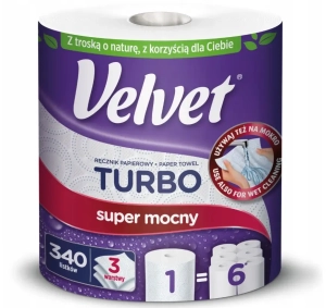 VELVET Turbo ręcznik papierowy 3W 1 rolka