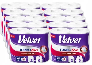 ZESTAW VELVET Turbo DUO ręczniki papierowe 10 x 2 rolki