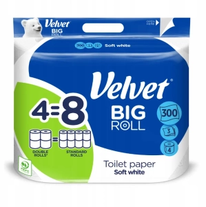 VELVET BIG ROLL papier toaletowy biały 3W 4 rolki